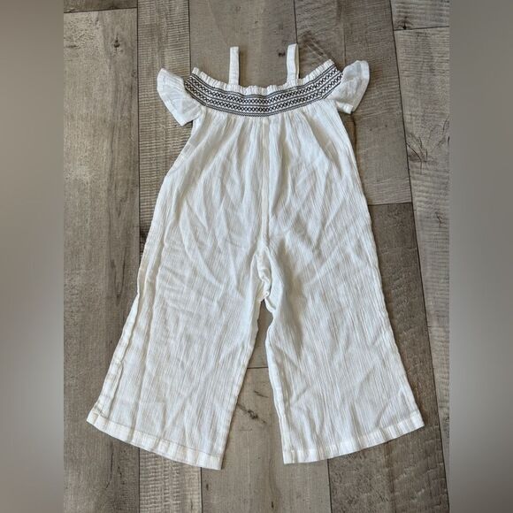 Janie And Jack Girls Cold Shoulder Cotton Jumpsuit - Picture 3 of 3